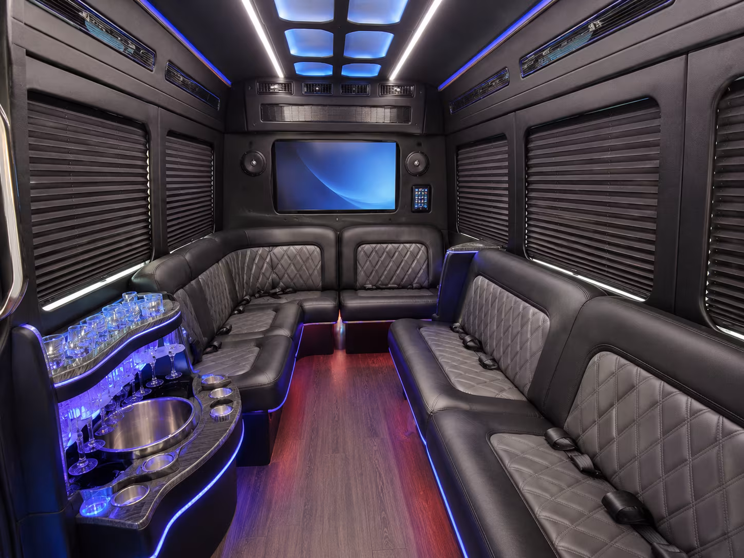 bellflower party bus interior